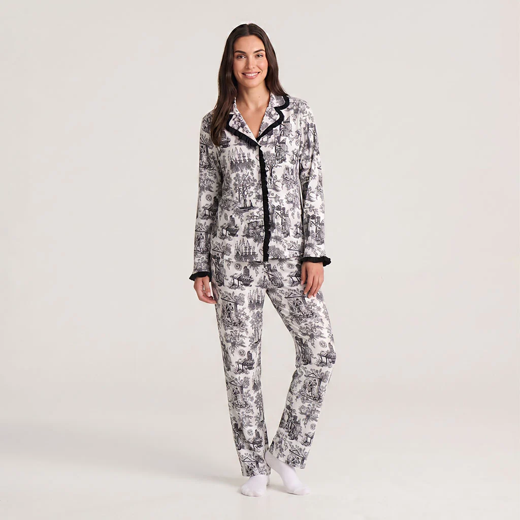 Disney The Haunted Mansion Toile Women's Ruffled Pajama Set