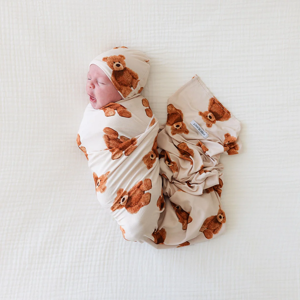 Teddy Freddy Swaddle Beanie Set