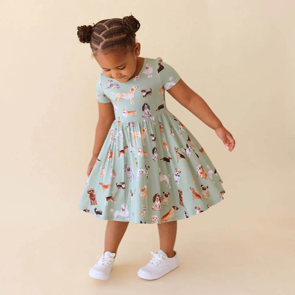Posh Puppies Short Sleeve Twirl Dress