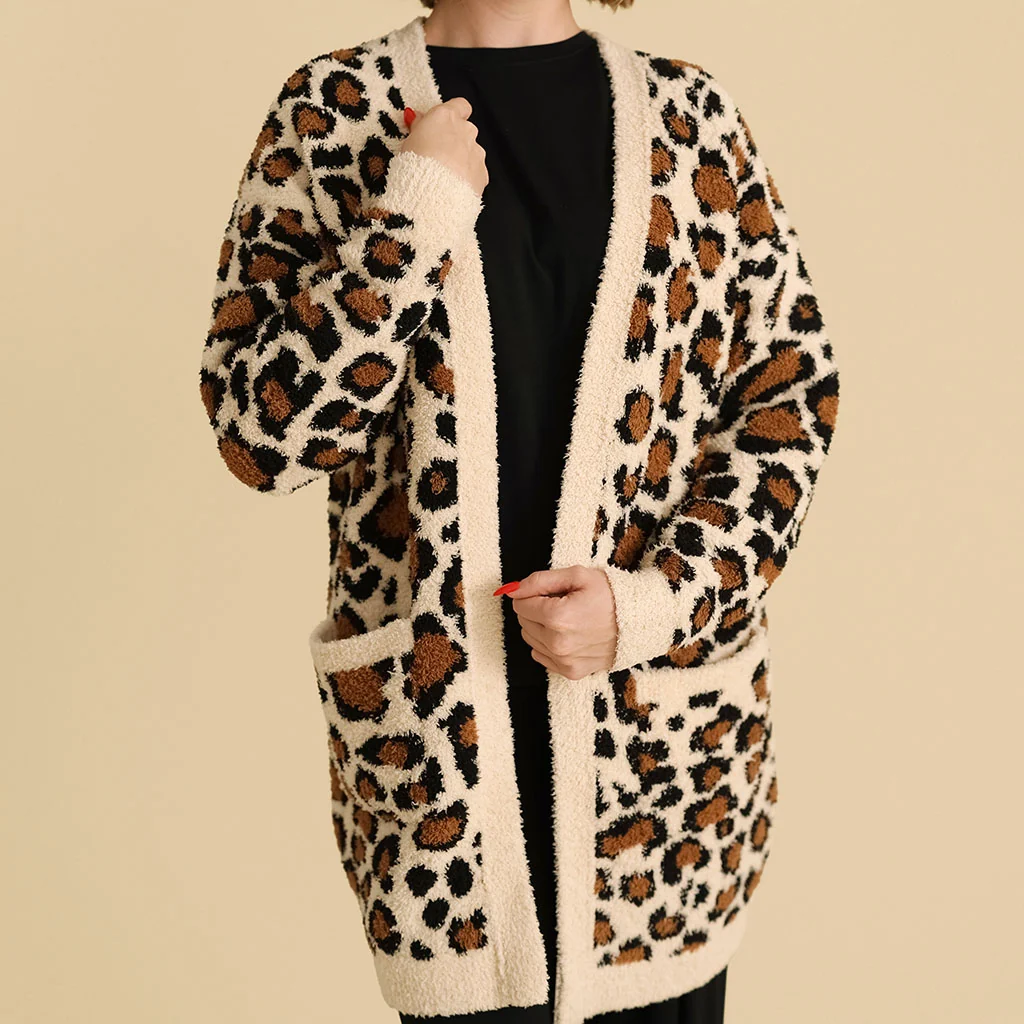 Lana Leopard Tan Women's Cuddle Cardigan