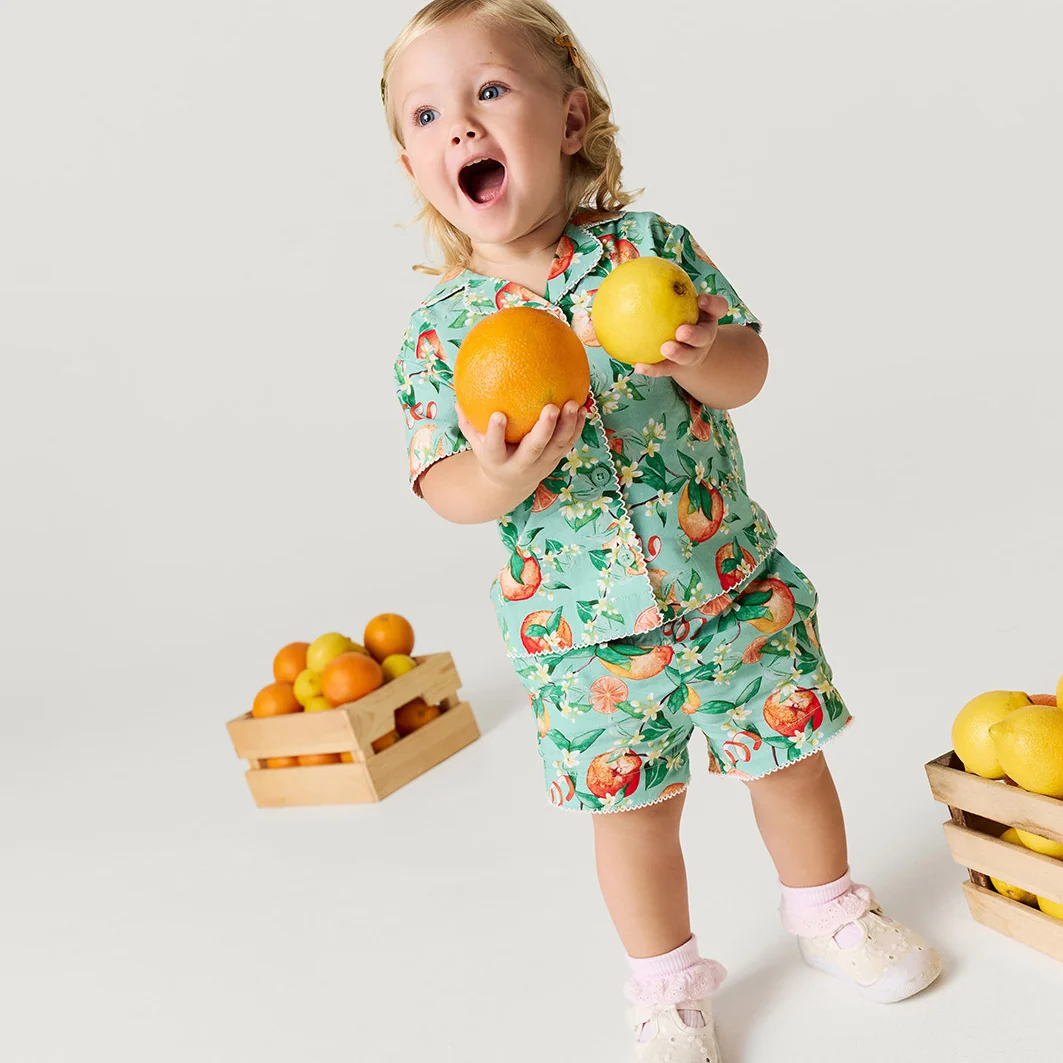 Arancia Bamboo Challis Top Short Set