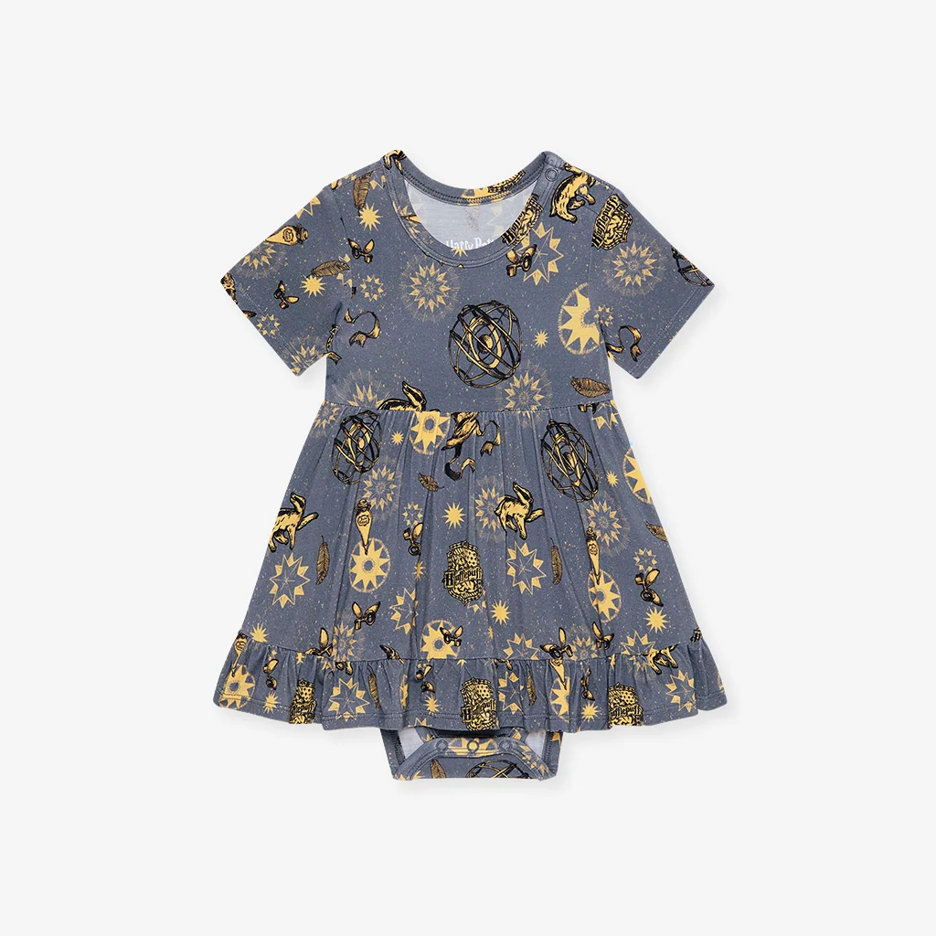 Hufflepuff House Ruffled Twirl Bodysuit Dress