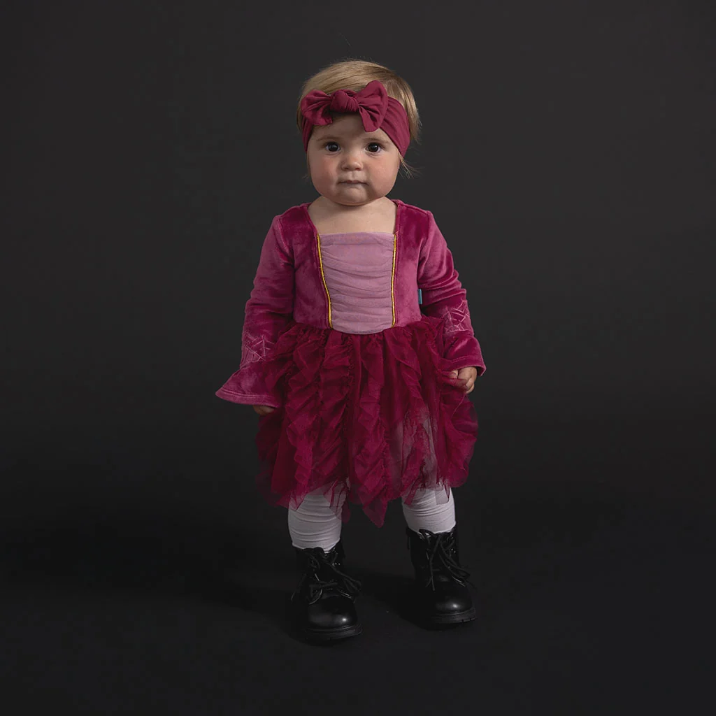 Disney Hocus Pocus Sarah Velour Tulle Bodysuit Dress