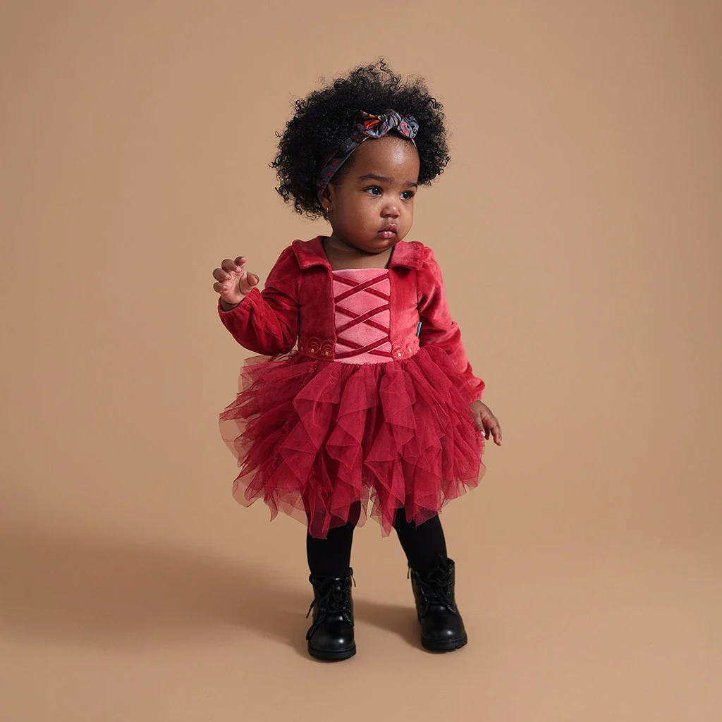 Disney Hocus Pocus Mary Velour Tulle Bodysuit Dress