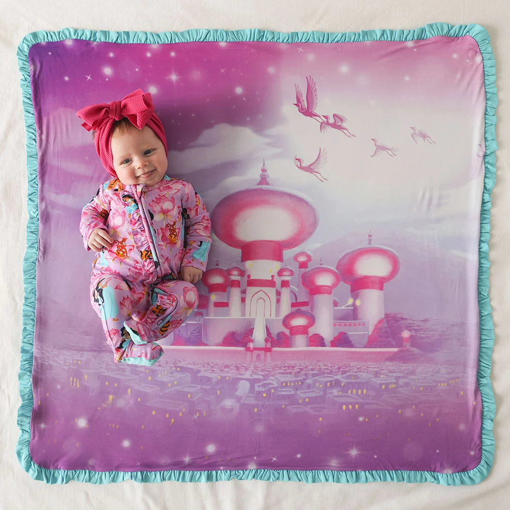 Disney Princess Jasmine & Jasmine's Castle Ruffled Luxette Patoo® Blanket