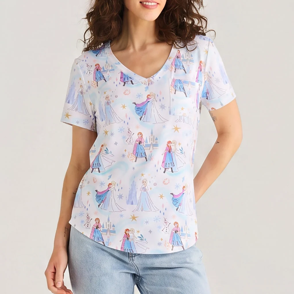 Disney Elsa & Anna Women's V-Neck Tee