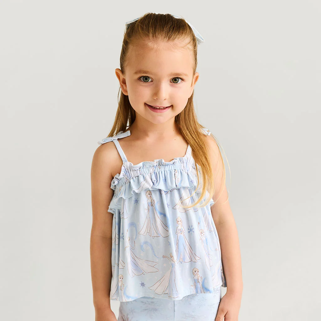 Disney Let It Go Bow Strap Top Ruffled Short Set