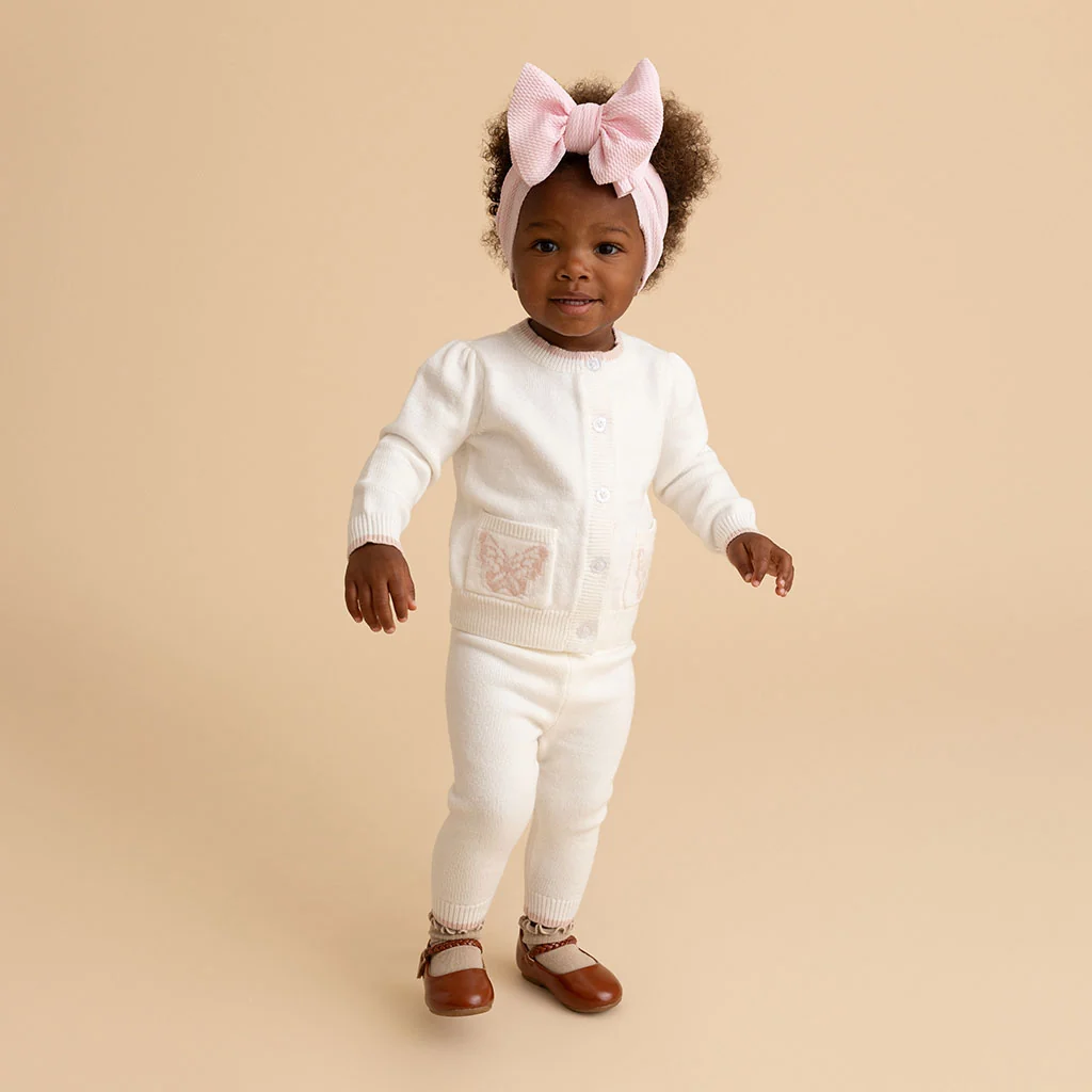Ivory Butterfly Cardigan Legging Set