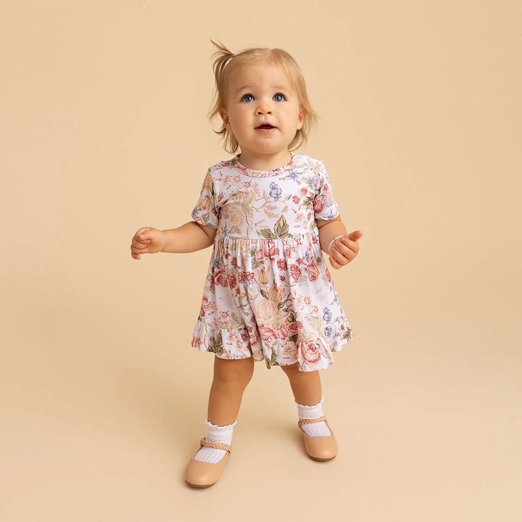 Kristiana Ruffled Twirl Bodysuit Dress