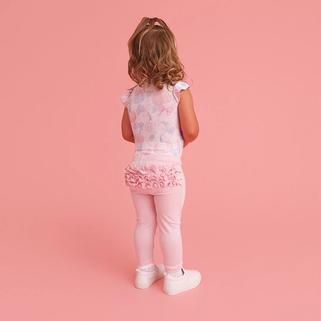 Ribbon Pink Ruffled Bum Leggings