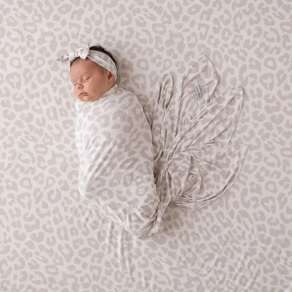 Laurel Leopard Swaddle Headband Set