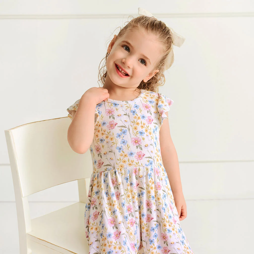 Hazel Pointelle Ruffled Twirl Dress