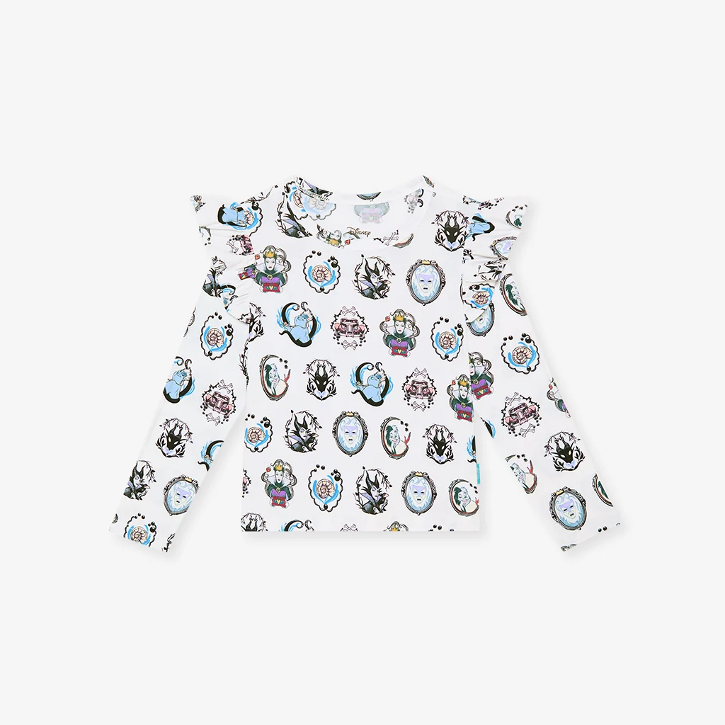 Disney Villain Portraits Ruffled Shoulder Top