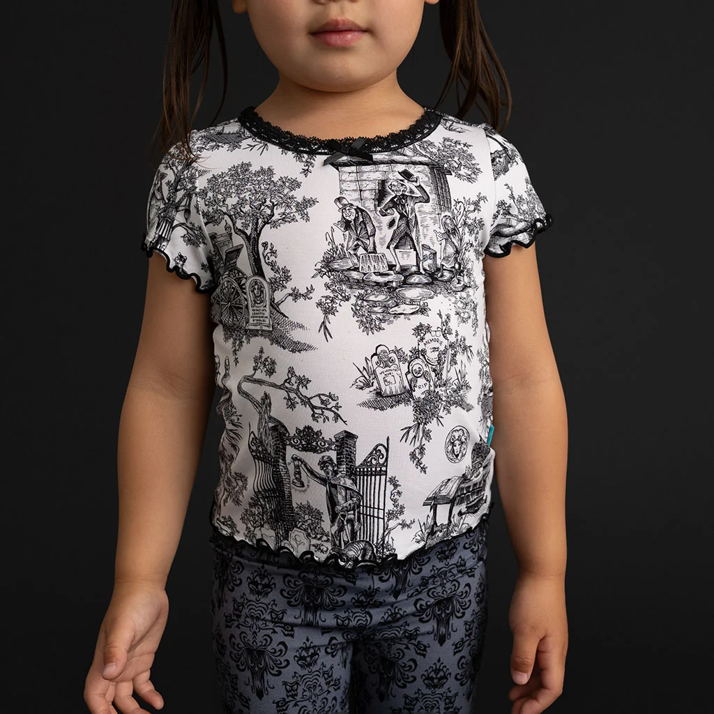 Disney The Haunted Mansion Toile Lettuce Edge Shirt